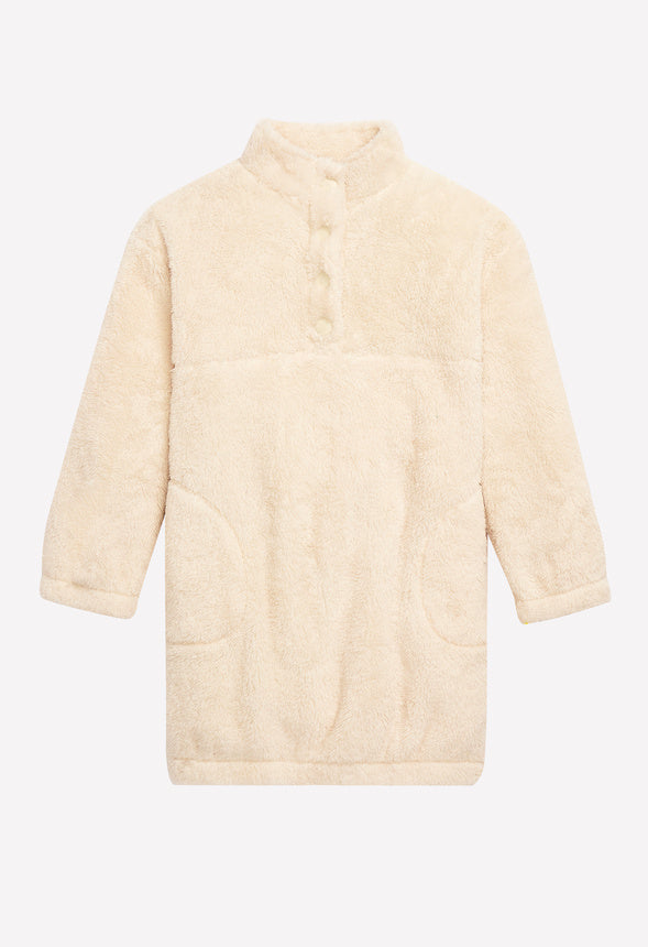 Cozy Mock Neck Dress Cream