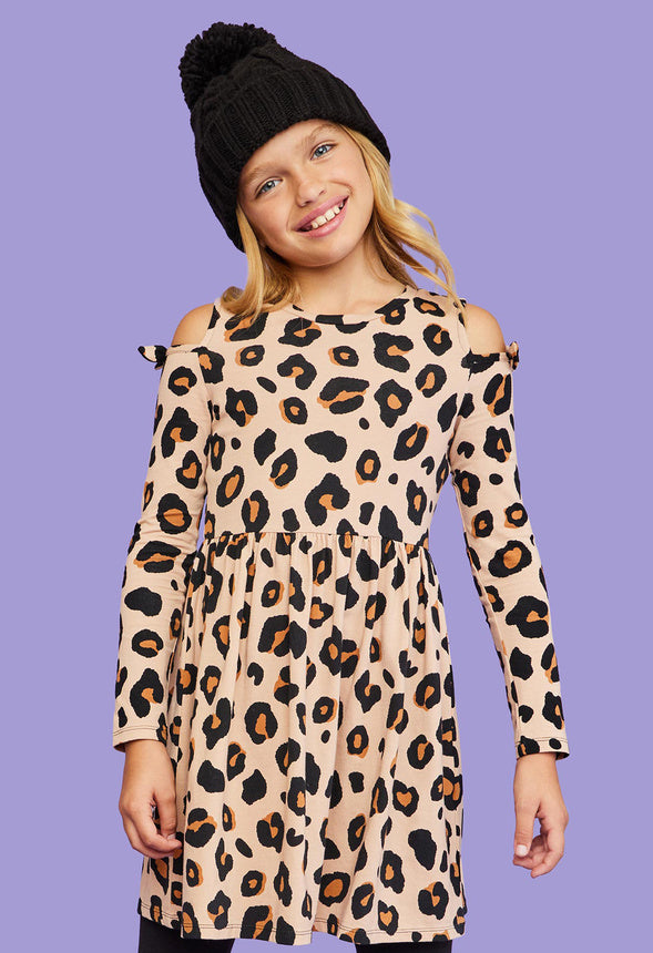 Leopard Cold Shoulder Dress Leopard