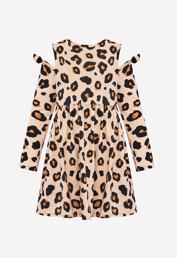 Leopard Cold Shoulder Dress Leopard