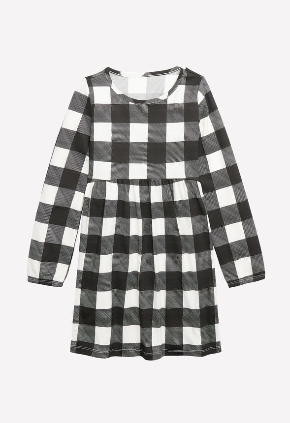 Plaid Babydoll Dress Plaid