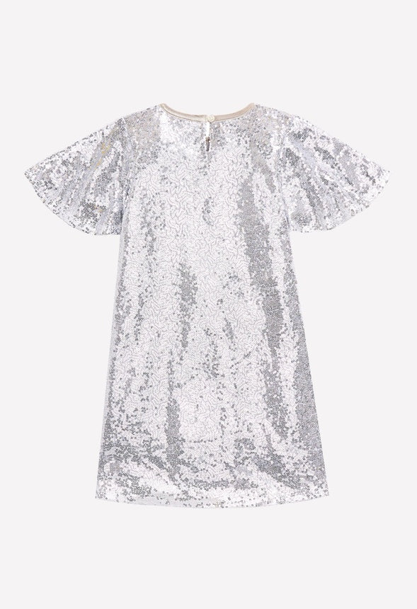 Sequin Swing Dress Silver