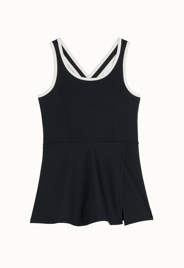 Wrap Skirt Active Romper Black