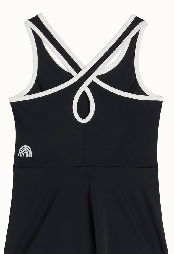 Wrap Skirt Active Romper Black