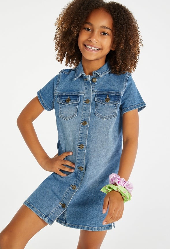 Denim Shirt Dress Medium Wash