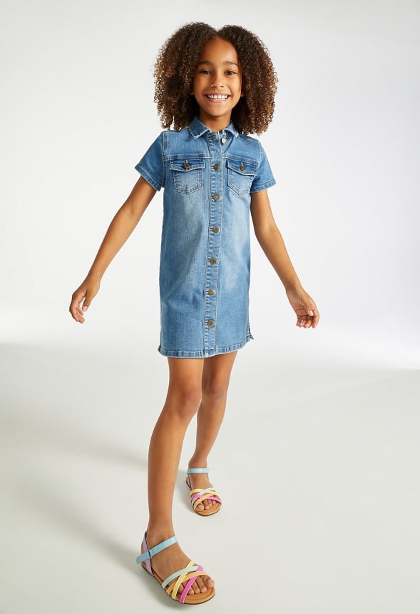 Denim Shirt Dress Medium Wash