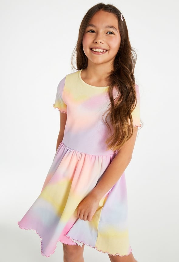Ribbed Fit & Flare Dress Multi