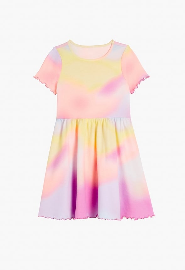 Ribbed Fit & Flare Dress Multi