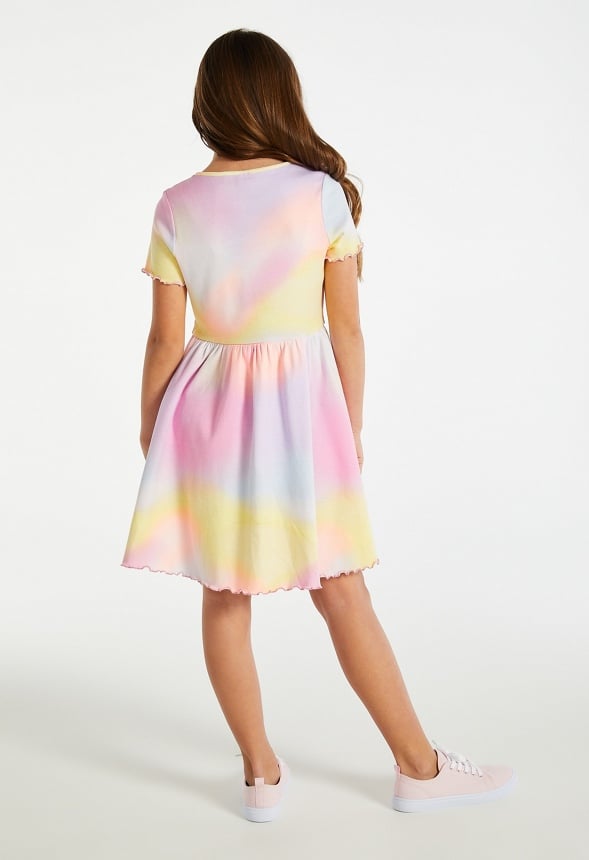 Ribbed Fit & Flare Dress Multi