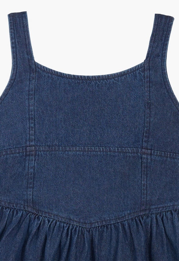 Fit & Flare Pieced Dress Blue