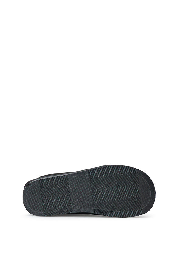Lace Up Fuzzy Boot Black