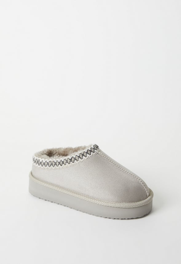 Platform Slip On Fuzzy Gray