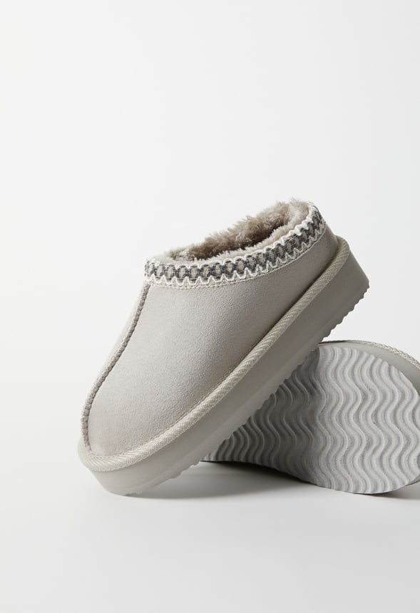 Platform Slip On Fuzzy Gray