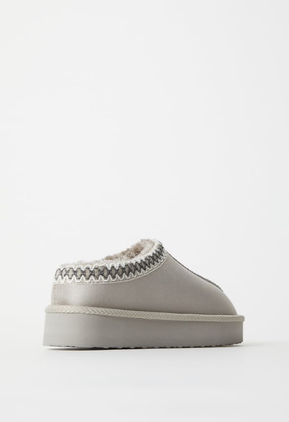 Platform Slip On Fuzzy Gray