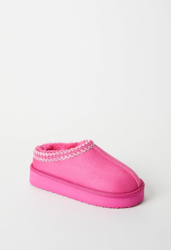 Platform Slip On Fuzzy Hot Pink