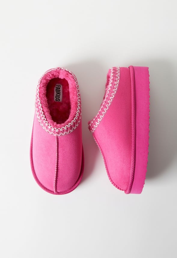 Platform Slip On Fuzzy Hot Pink