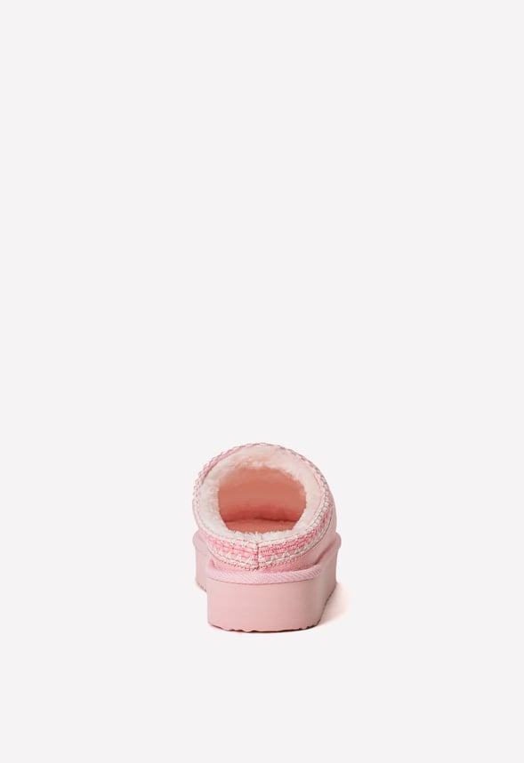 Platform Slip On Fuzzy Pink