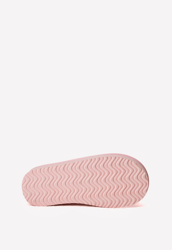 Platform Slip On Fuzzy Pink