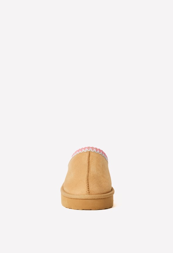 Platform Slip On Fuzzy Tan