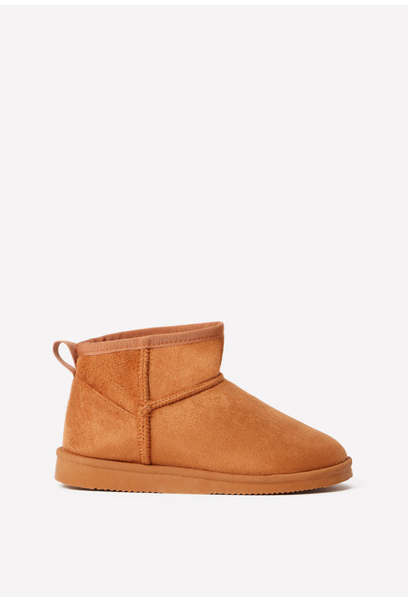 Classic Mini Fuzzy Boot Brown