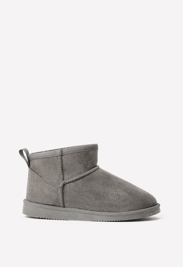 Classic Mini Fuzzy Boot Gray
