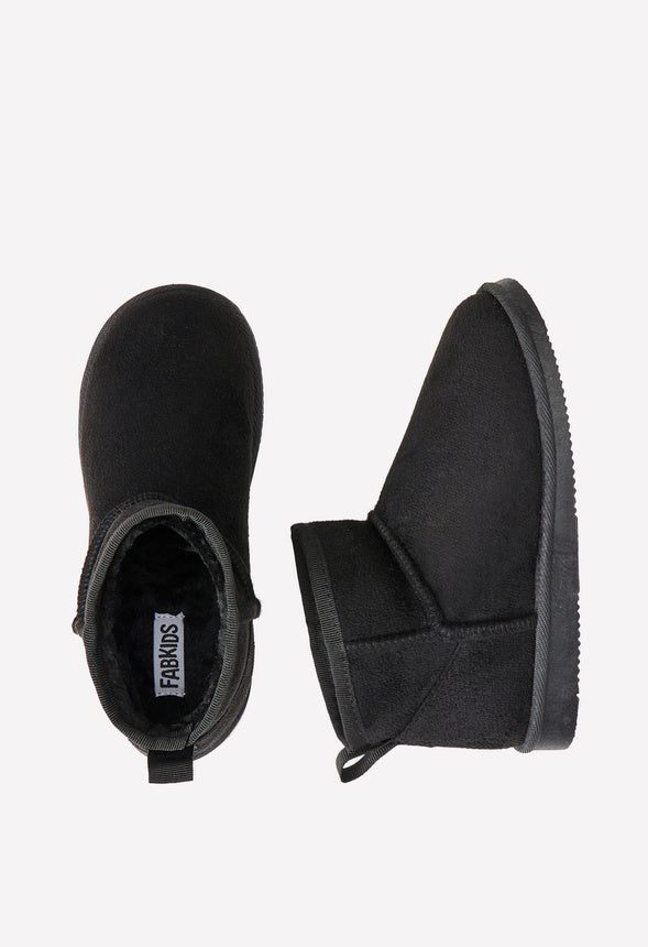 Classic Mini Fuzzy Boot Black