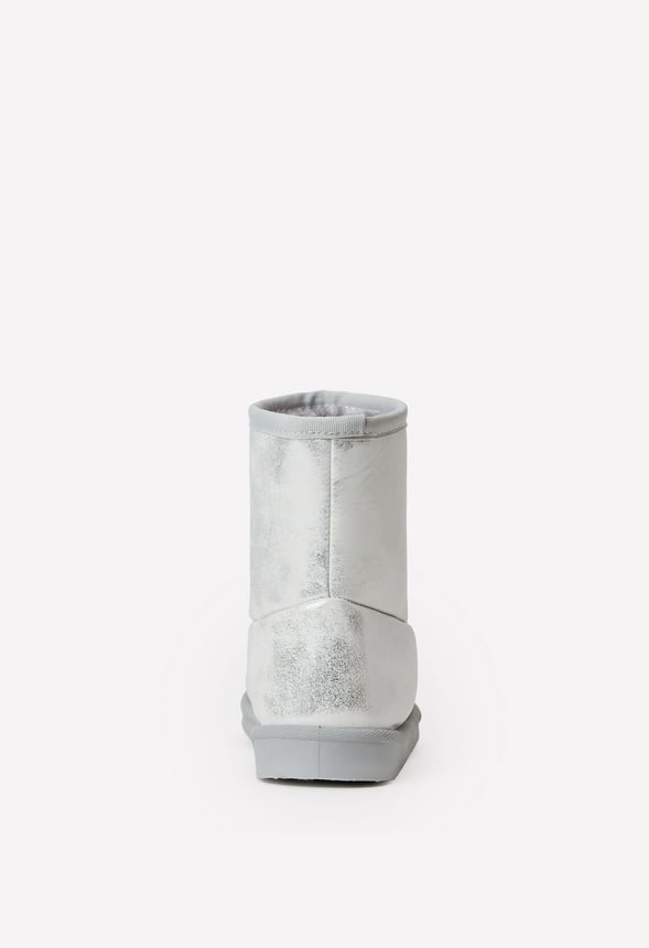Classic Metallic Fuzzy Boot Silver