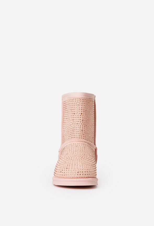 Studded Fuzzy Boot Pink