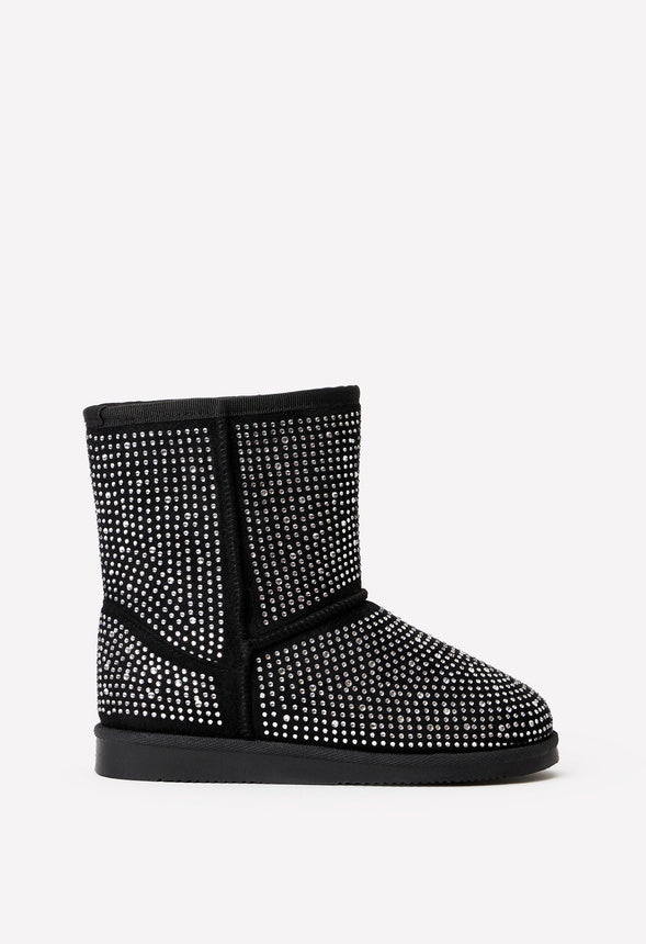 Studded Fuzzy Boot Black