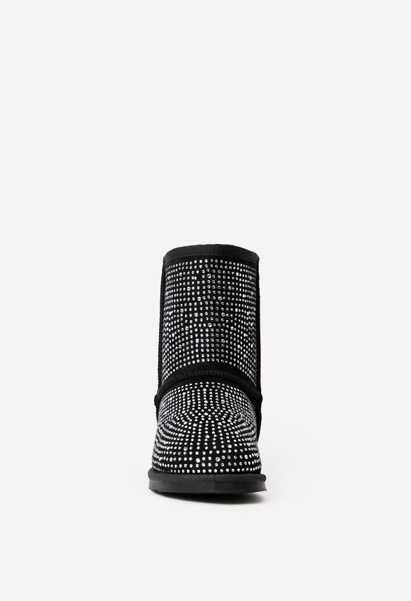 Studded Fuzzy Boot Black
