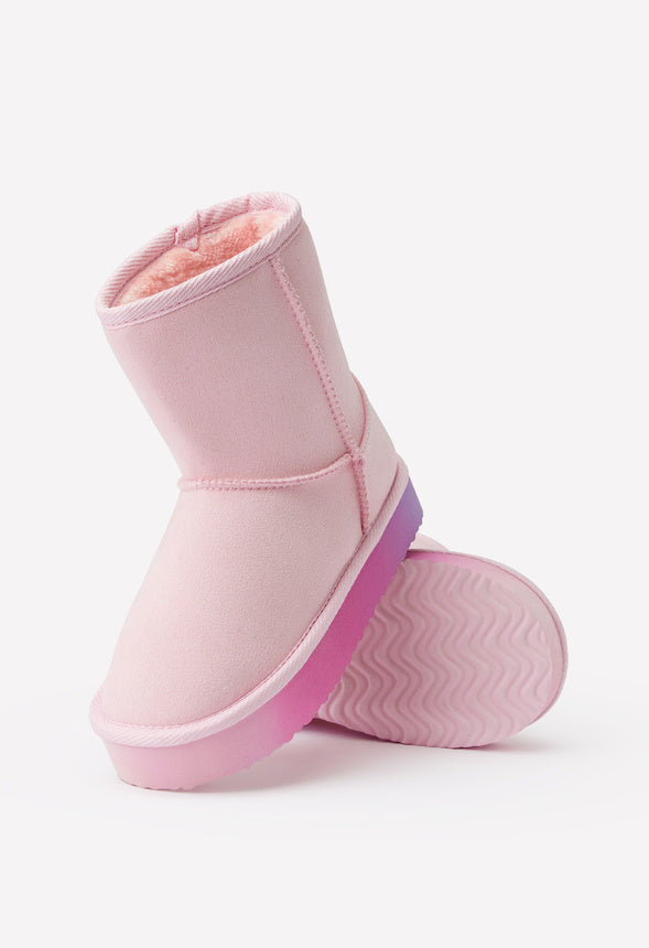 Ombre Sole Fuzzy Boot Pink Ombre