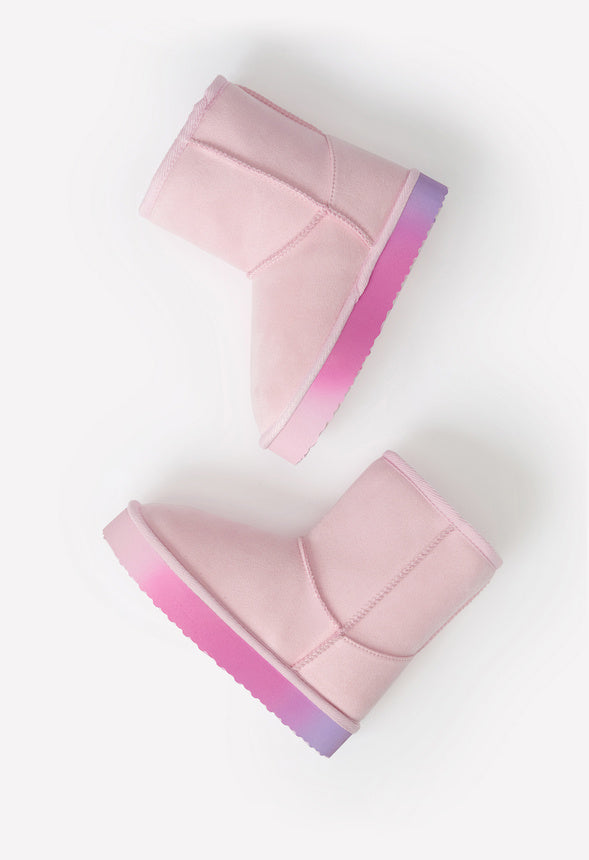 Ombre Sole Fuzzy Boot Pink Ombre