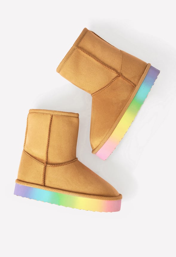 Ombre Sole Fuzzy Boot Tan Ombre