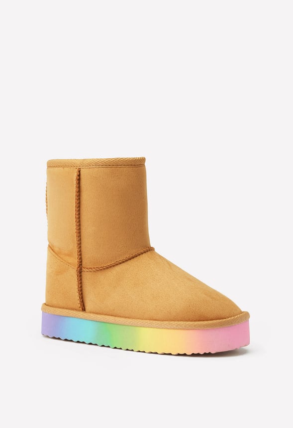 Ombre Sole Fuzzy Boot Tan Ombre