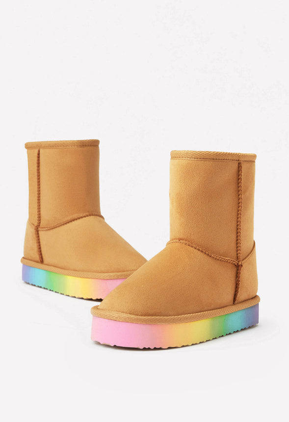 Ombre Sole Fuzzy Boot Tan Ombre
