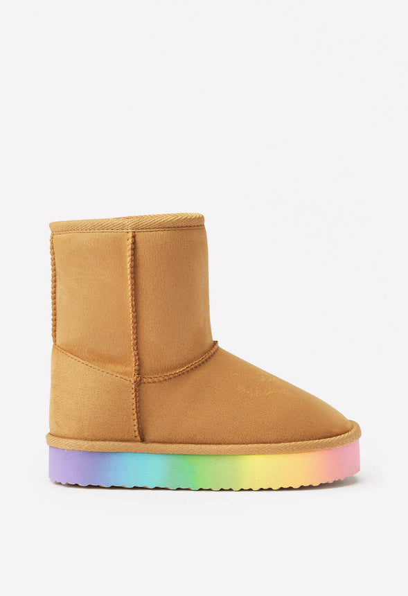 Ombre Sole Fuzzy Boot Tan Ombre