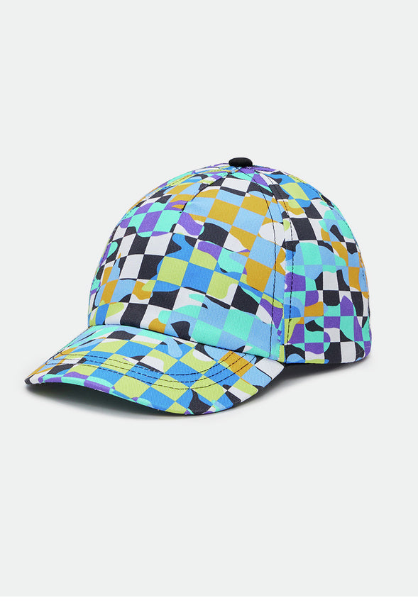 Camo Checkered Baseball Hat Multi