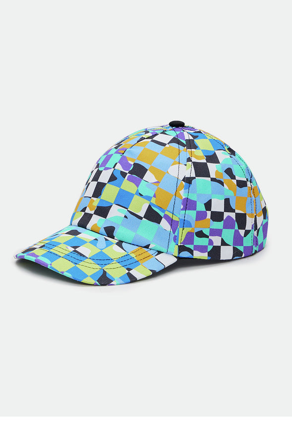 Camo Checkered Baseball Hat Multi