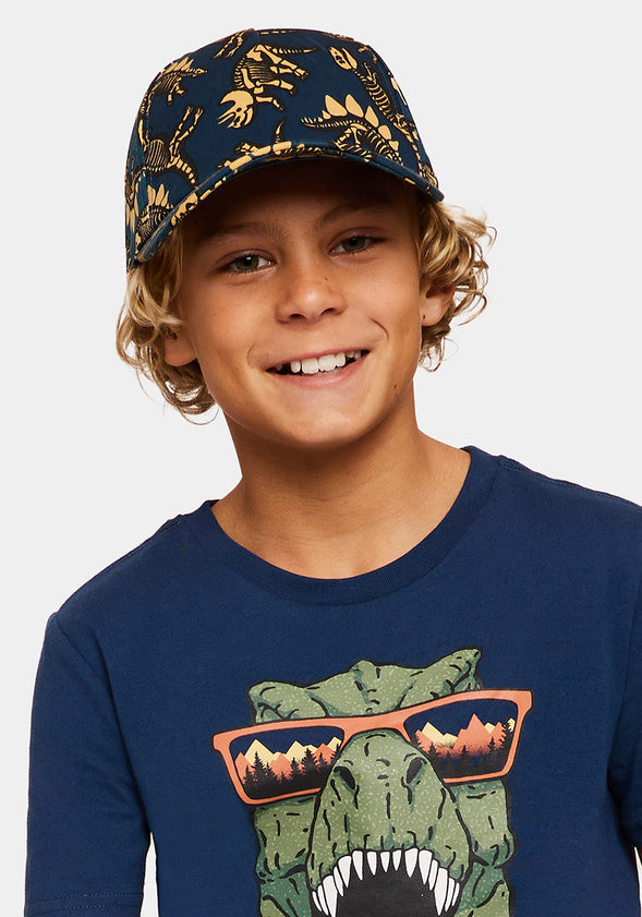 Dino Skeleton Baseball Hat Teal