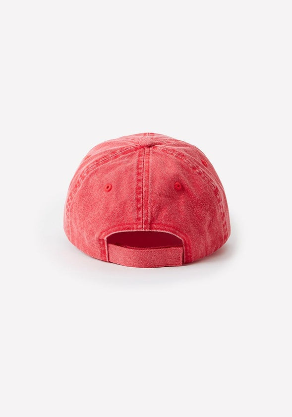 Washed Down Baseball Hat Red