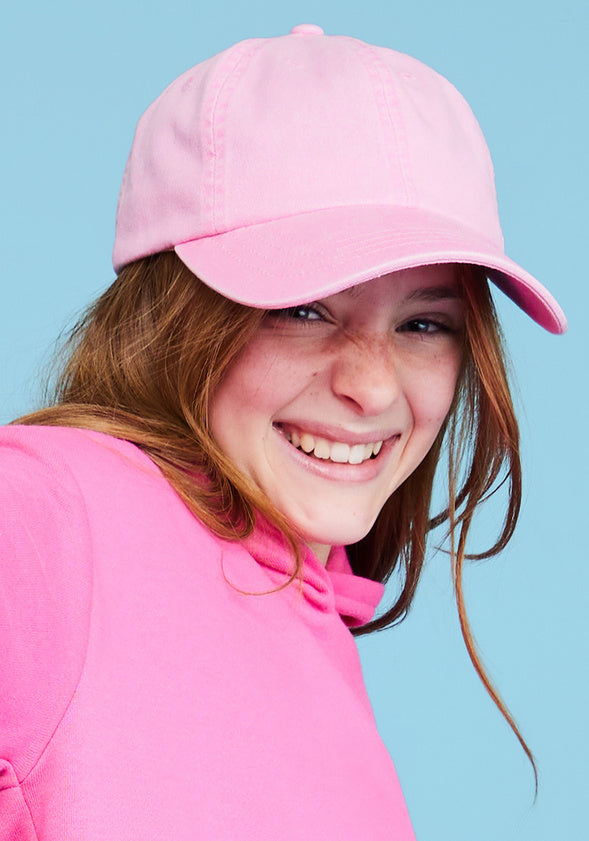 Washed Down Baseball Hat Pink