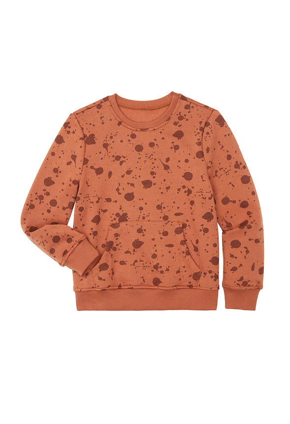 Splatter Kanga Crewneck Sweatshirt Brown