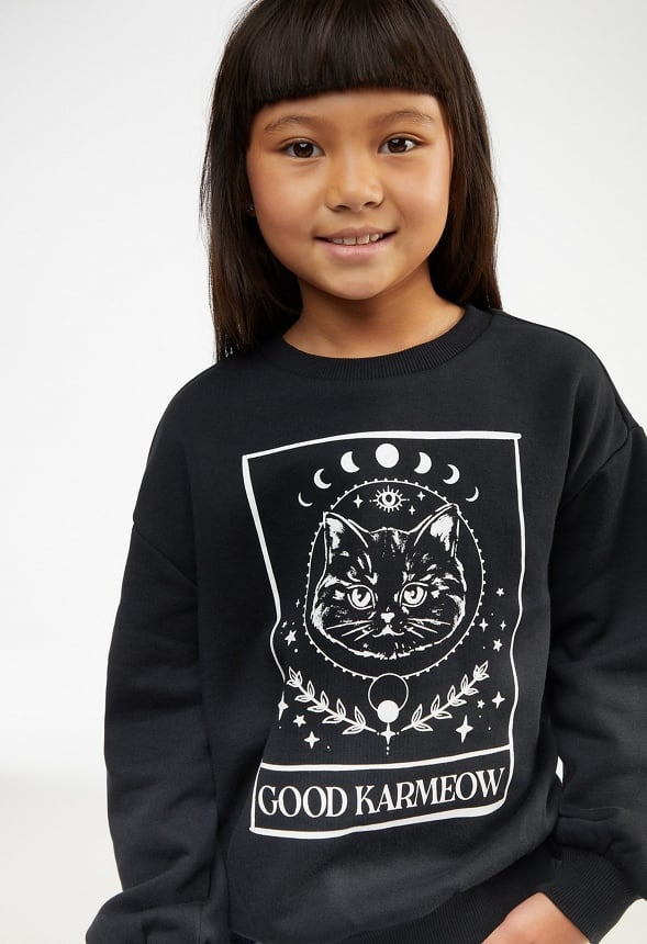 Drop Shoulder Crew Sweatshirt Black