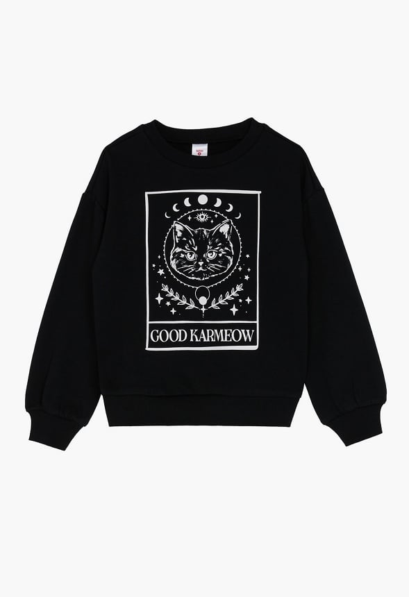 Drop Shoulder Crew Sweatshirt Black