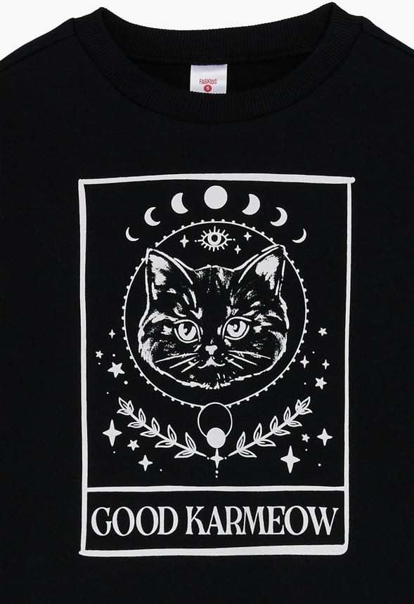 Drop Shoulder Crew Sweatshirt Black