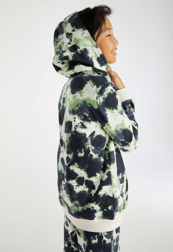 Tie Dye Zip Up Hooded Sweatshirt Tie Dye