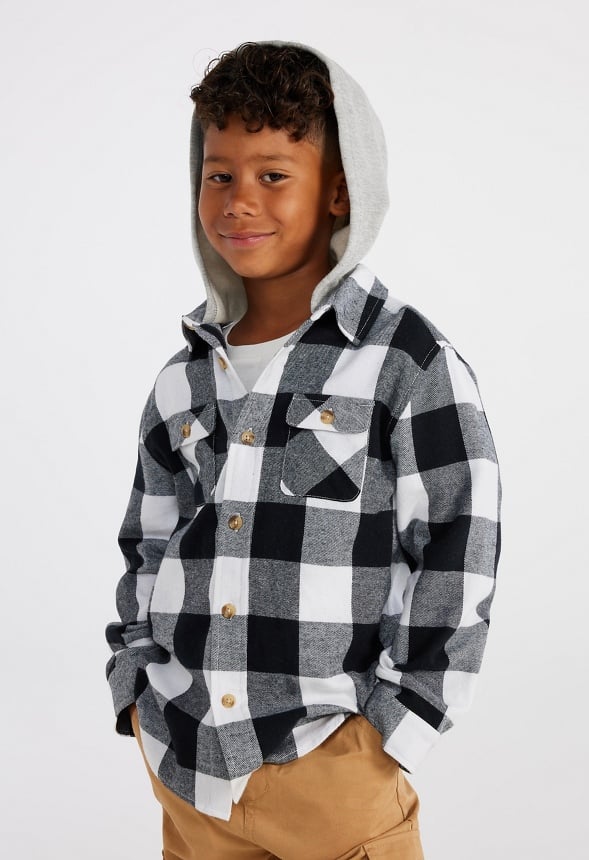 Flannel Fleece Hood Black