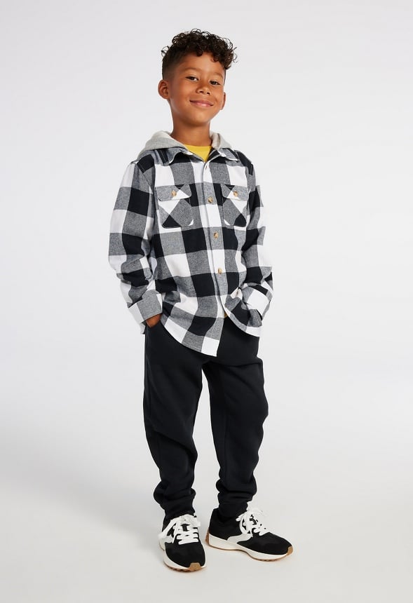 Flannel Fleece Hood Black