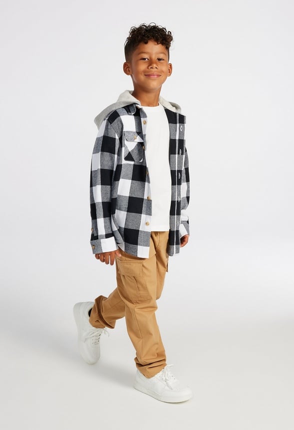 Flannel Fleece Hood Black