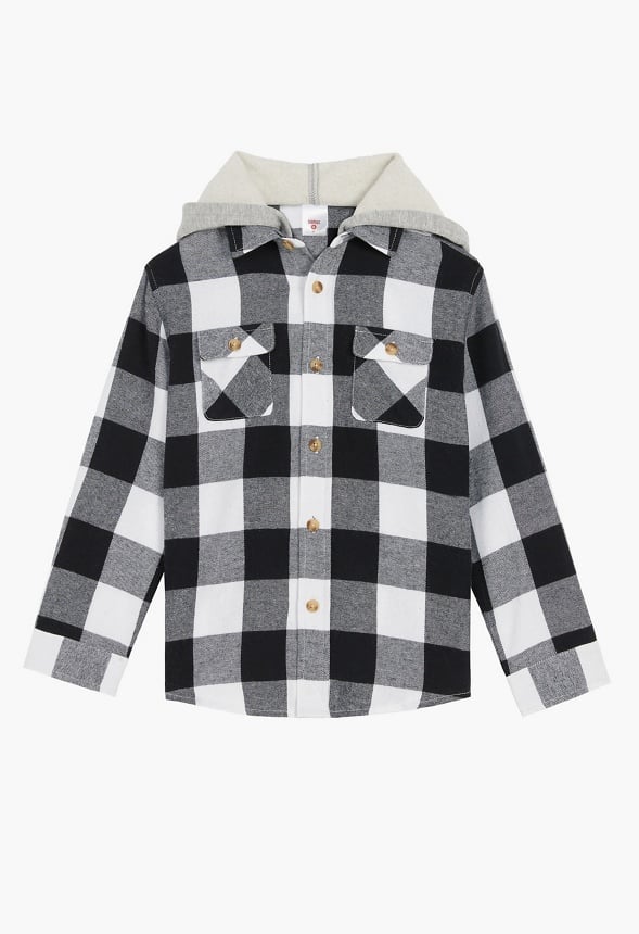 Flannel Fleece Hood Black