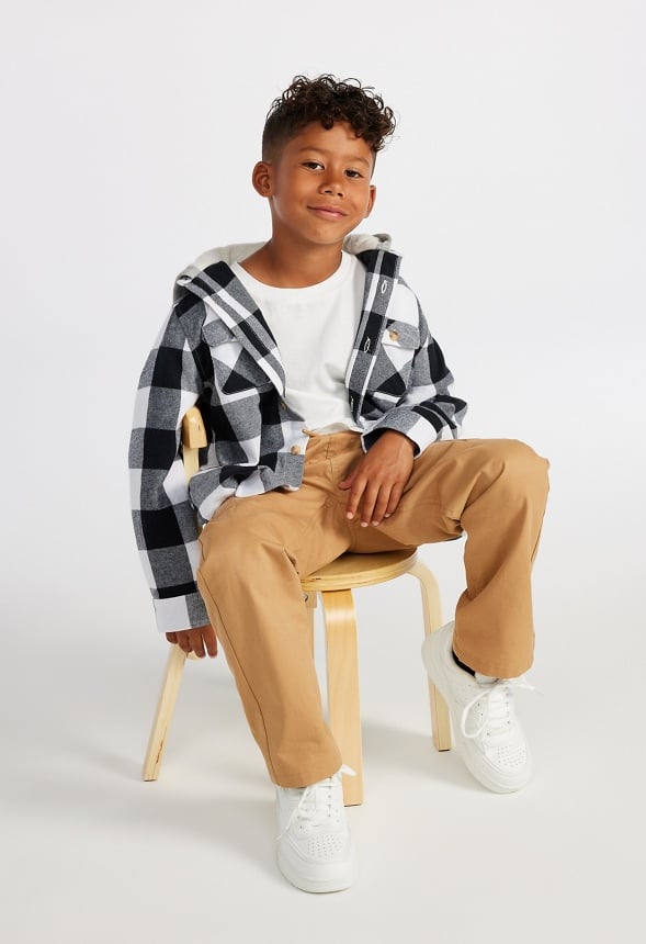 Flannel Fleece Hood Black